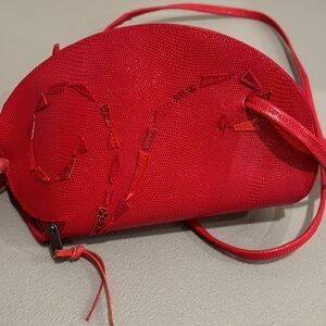 Handmade Red Artisan Leather Crossbody Bag by Carol Hearty